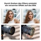 Durch Drehen des Spirale Halo Filters entsteht ein verzerrter Effekt auf das Bild