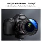 فلتر عدسة ND2-400 متغير اللون الحقيقي مقاس 82 مم (1-9 توقفات) بكثافة محايدة قابلة للتعديل مع 18 طبقة متعددة الطبقات لعدسة الكاميرا من سلسلة Nano-Klear