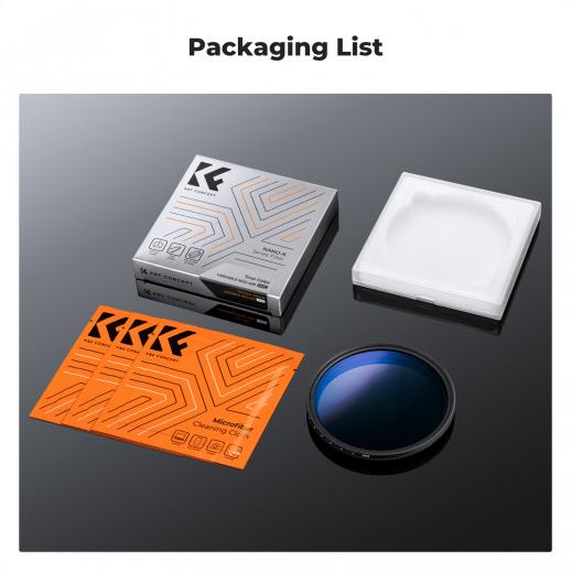 Filtro K&F Concept Nano-Klear 77mm ND2-400 & Black-Mist 1/4 – 2 In 1, Regolazione 1-9 Stop, Vetro Ottico AGC