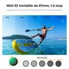 K&F Concept Filtro Densità Neutra ND2-32 Regolabile per DJI OSMO Action 5 Pro/Action 4/3, con Filtro ND2-32 con 28 Strati di Nano Rivestimento, Fotocamera di Azione Accessori