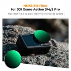 Variabelt ND32-512 filter kompatibelt med DJI Osmo Action 5 Pro//Osmo Action 4/Osmo Action 3, klikmontering, ingen grund til at fjerne det originale filter