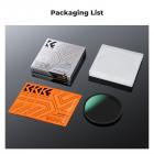 فلتر ضبابي أسود 49 مم 1/4 & CPL 2 في 1 فلتر تأثير استقطابي دائري أسود مع 18 طبقة متعددة الطبقات من سلسلة Nano-Klear