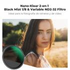 Filtro de lente de 82 mm, filtro de densidad neutra variable ND2-32 de 1/8" y efecto cinematográfico, 2 en 1, con 18 revestimientos multicapa - Serie Nano-Klear