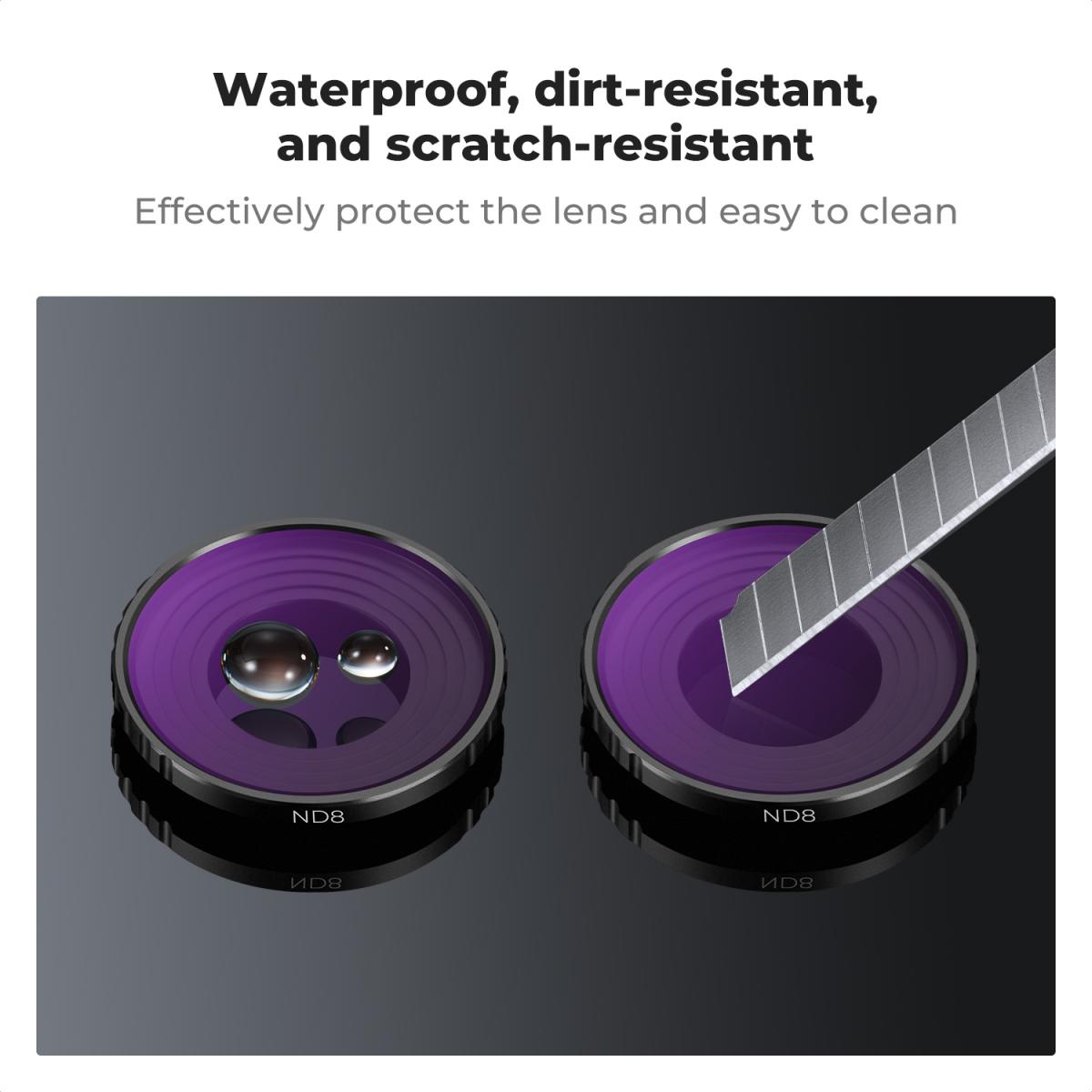 K&F Concept DJI OSMO Action 5 PRO Filtro ND8, Compatibile con DJI OSMO Action 5 PRO, DJI OSMO Action 4 con 28 Strati Nano-Rivestimento