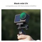 Filtre diffusion noir K&F Concept Push-in 1/4 pour DJI Osmo Action 5 Pro, filtres à effet cinématique Creative Mist pour DJI Osmo Action 4 Action 3, cadre multicouche/verre optique/alliage d'aluminium