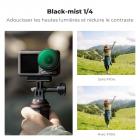 Filtre diffusion noir K&F Concept Push-in 1/4 pour DJI Osmo Action 5 Pro, filtres à effet cinématique Creative Mist pour DJI Osmo Action 4 Action 3, cadre multicouche/verre optique/alliage d'aluminium