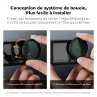 Filtre diffusion noir K&F Concept Push-in 1/4 pour DJI Osmo Action 5 Pro, filtres à effet cinématique Creative Mist pour DJI Osmo Action 4 Action 3, cadre multicouche/verre optique/alliage d'aluminium
