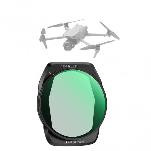 K&F Concept CPL-filter kompatibelt med DJI Air 3S, Drone-linsepolarisatorer Filtre til Air 3s, letvægts multi-coated top optisk glasfilter Drone-kameralinsetilbehør
