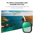 Insta360 Ace Pro 2 CPL Filtr polaryzacyjny kołowy Antyodblaskowy Redukcja odbić Filtr polaryzacyjny Górne szkło optyczne z wielowarstwowym filtrem