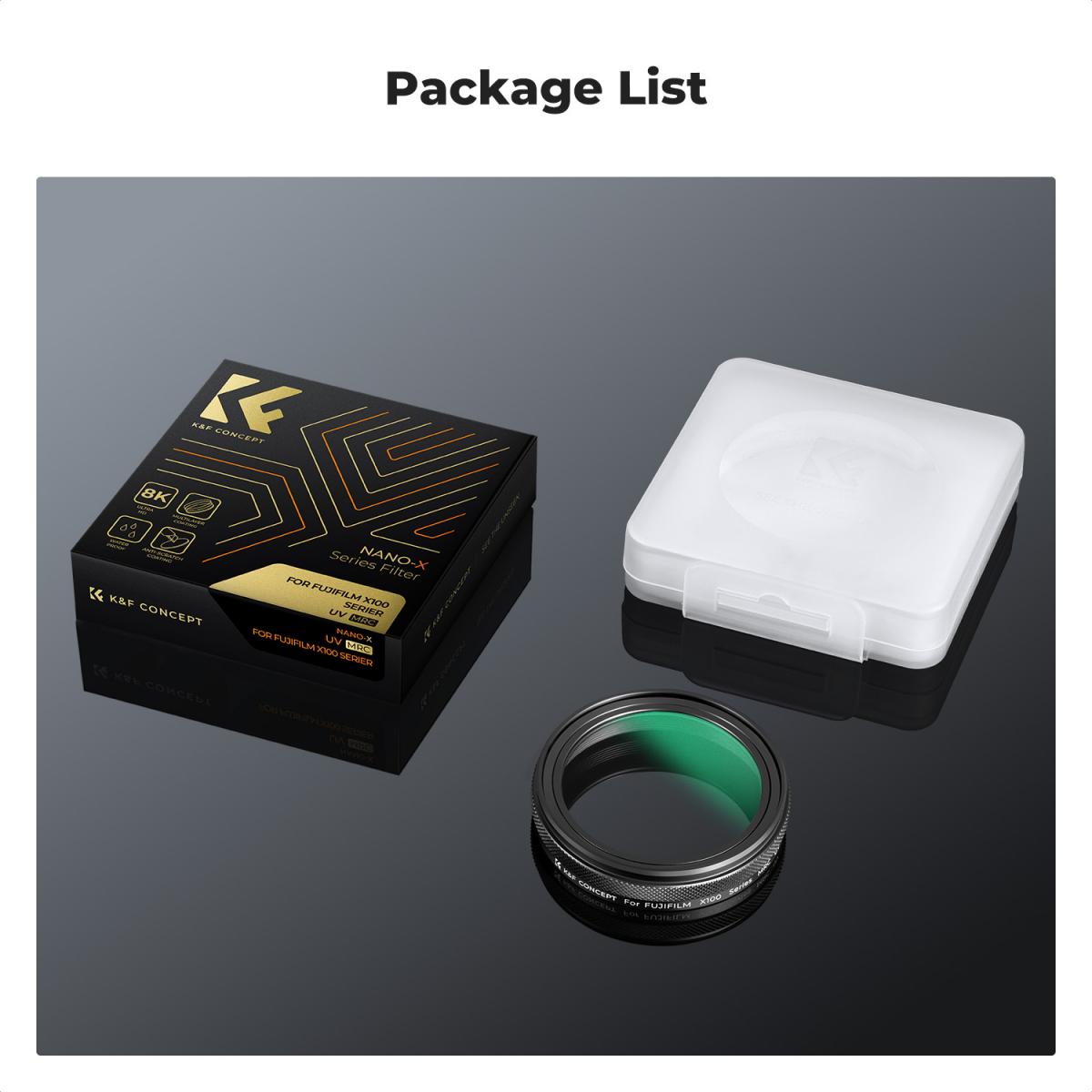 Fuji X100 Lens Black Mist 1/4 Filter, Multi Coated HD Optiskt Glas  Reptåligt Kompatibel Med Fuji X100, X100F, X100S, X100T, X100V, X100VI Nano-Xcel Series (svart)