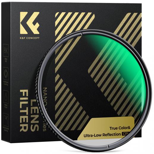Filtre polarisant CPL à très faible réflectivité True Color de 49 mm, polarisant circulaire pour objectifs d'appareil photo avec 28 couches multicouches Nano-Xcel Series