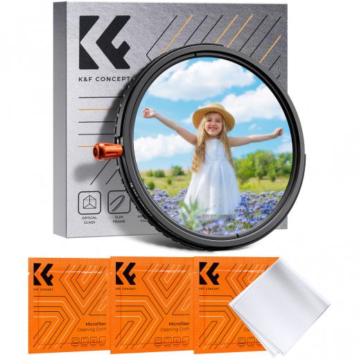 K&F Concept 62mm CPL&ND2-32&Black Mist 1/4 Filter, 3 i 1 Filter Polarisasjonsfilter&ND2-ND32&Black Mist 1/4 med 28 lag nano-belegg, Polariserende Filter og ND2-ND32 (1-5 stopp) Filter og Black Mist 1/4 Filter Vanntett, Ripesikkert, HD Nano-Klear Serien