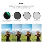 Filtre 3-en-1 (43 mm) ND2-32 & CPL & Black Mist 1/4 | Filtre Hybride Densité Neutre Variable et Polarisant | Effet Cinématographique pour Vidéo et Paysage | Verre HD Nano 28 Couches