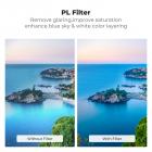 PL-filter til DJI Flip, polariseringsfilter med antirefleks, top HD optisk glas med multicoatet filter, reducerer genskin og refleksioner