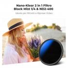 Filtro ND Variabile Black Mist 1/4 + ND2-400 55mm con pellicola verde antiriflesso a 18 Strati Rivestimento su entrambi i lati e leva,Nano-Klear