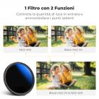 Filtro ND Variabile Black Mist 1/4 + ND2-400 55mm con pellicola verde antiriflesso a 18 Strati Rivestimento su entrambi i lati e leva,Nano-Klear