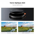 Filtre ND variable à très faible réflexion 52 mm, ND2-400 (1-9 arrêts), filtre à densité neutre réglable HD avec 28 revêtements multicouches pour objectifs d'appareil photo - Série Nano-X