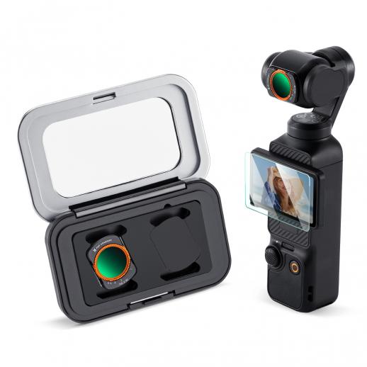 K&F CONCEPT Magnetisk Variabelt ND2-32 Filter Kompatibelt med DJI Osmo Pocket 3, K-Series 1-5 Limited Stops Justerbart ND Filter, Actionkamera Tilbehør, Multi-Coated HD Optisk Glas