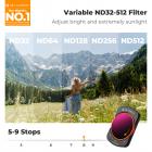 K&F CONCEPT Magnetisk Variabel ND32-512 Filter Kompatibel med DJI Osmo Pocket 3, K-Series 5-9 Limited Stops Justerbart ND Filter, Actionkamera Tilbehør, Multi-Coated HD Optisk Glas