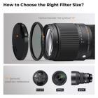 95 mm sort tåge 1/4 & cirkulært polariserende 2-i-1-filter filmisk polarisationseffektfilter med 28-lags belægning til kameraobjektiver Nano-Xcel-serien