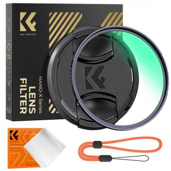 Nano Xcel-Serie UV Filter 52mm mit Objektivdeckel+Reinigungstuch MC Super Slim Schutzfilter mit 28 Schichten Nanobeschichtungen Ultraviolett-Filter