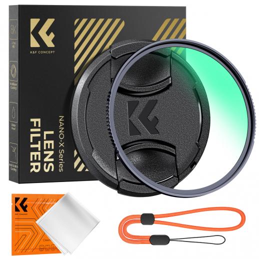 Filtre MCUV 77mm Filtre anti-UV de Protection avec Bouchon et Chiffon de Nettoyage, 28 Couches de Nano-revêtement - Série Nano-Xcel