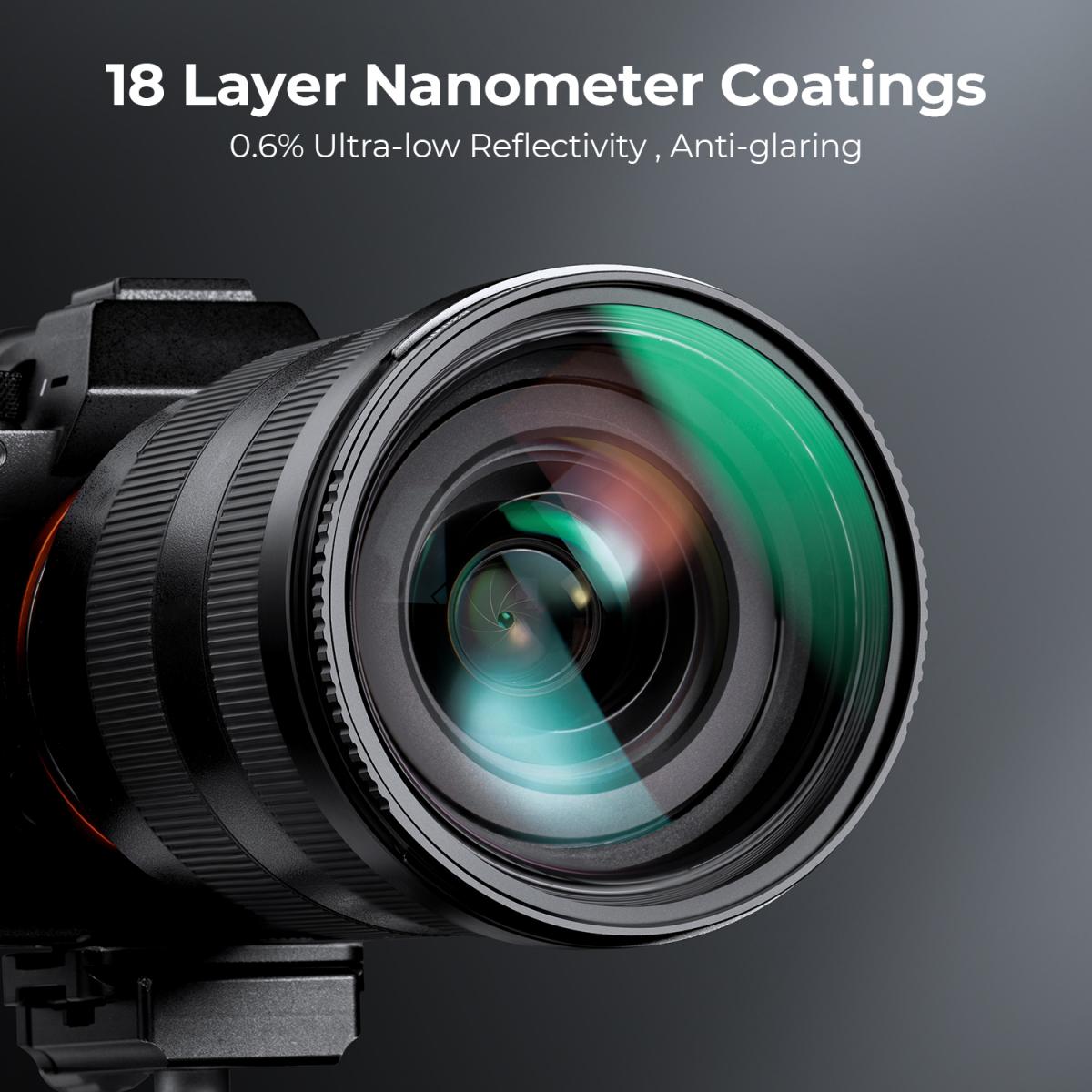 95 mm MCUV Filter Lensbeschermingsfilter Ultradun 18 Lagen Coating met een Stofzuigdoek Nano Klear Serie