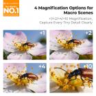 55mm close-up lensfilterset (+1 +2 +4 +10) met 18-laags gecoat HD optisch glas, dioptrie macrofotofilterset voor bloemen, insecten en stillevens - Nano-Klear-serie