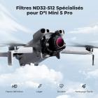 Filtre ND variable K&F CONCEPT compatible avec DJI Mini 5 Pro, ND32-512, 5-9 diaphragmes, verre optique HD multicouches, accessoire léger pour objectif de caméra de drone, idéal pour la photographie et l'enregistrement vidéo aériens.