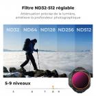 Filtre ND variable K&F CONCEPT compatible avec DJI Mini 5 Pro, ND32-512, 5-9 diaphragmes, verre optique HD multicouches, accessoire léger pour objectif de caméra de drone, idéal pour la photographie et l'enregistrement vidéo aériens.