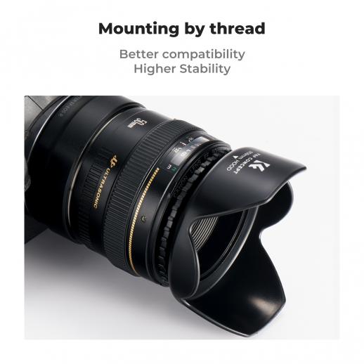 Paraluce Rotondo Vhbw 95mm Per Obiettivi – Attacco Filettato, Alluminio Nero, Interna Opaca, Consente Montaggio Filtri Da 104mm – Per Foto Senza Riflessi