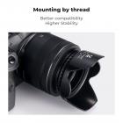 Uniwersalna, gwintowana, wkręcana osłona przeciwsłoneczna obiektywu o średnicy 52 mm ze ściereczką do czyszczenia