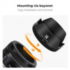 K&F Concept Canon ES68 II Bajonettkåpa med EnDammsugarduk *1 för Canon EF 50mm f/ 1.8STM-Objektiv