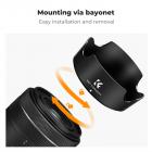 K&F Concept Canon EW63C Bajonetthuva, med EnDammsugarduk *1,Lämplig för RF 24-50mm f/4.5-6.3 IS STM; EF-S 18-55 mm f/3,5-5,6 IS STM; EF-S 18-55mm f/4-5.6 IS STM och andra Objektiv