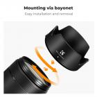 Parasol de bayoneta Canon EW73D de K&F Concept, con paño de limpieza al vacío *1, para objetivos RF 24-105 mm f/4-7,1 IS STM, EF-S 18-135 mm f/3,5-5,6 IS USM