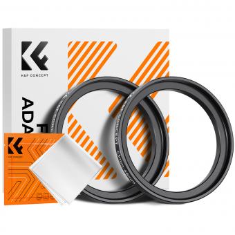 43-46mm Step-Up Filter-Adapterring (2 Stück)  , Objektiv-Adapterring für Filter aus Luftfahrt-Aluminium-Legierung mit einem Reinigungstuch