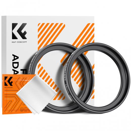 Anello step up da 43-46 mm Anello adattatore per filtro in alluminio di grado aeronautico confezione da 2 con panno per la pulizia