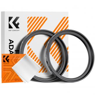 49-52mm Step-Up Filter-Adapterring (2 Stück)  , Objektiv-Adapterring für Filter aus Luftfahrt-Aluminium-Legierung mit einem Reinigungstuch