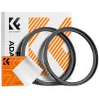72-77 mm Step Up-ring Filteradapterring i aluminium i luftfartskvalitet, 2-pak med rengøringsklud