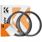 77-82 mm Step Up-ring Filteradapterring i aluminium i luftfartskvalitet, 2-pak med rengøringsklud