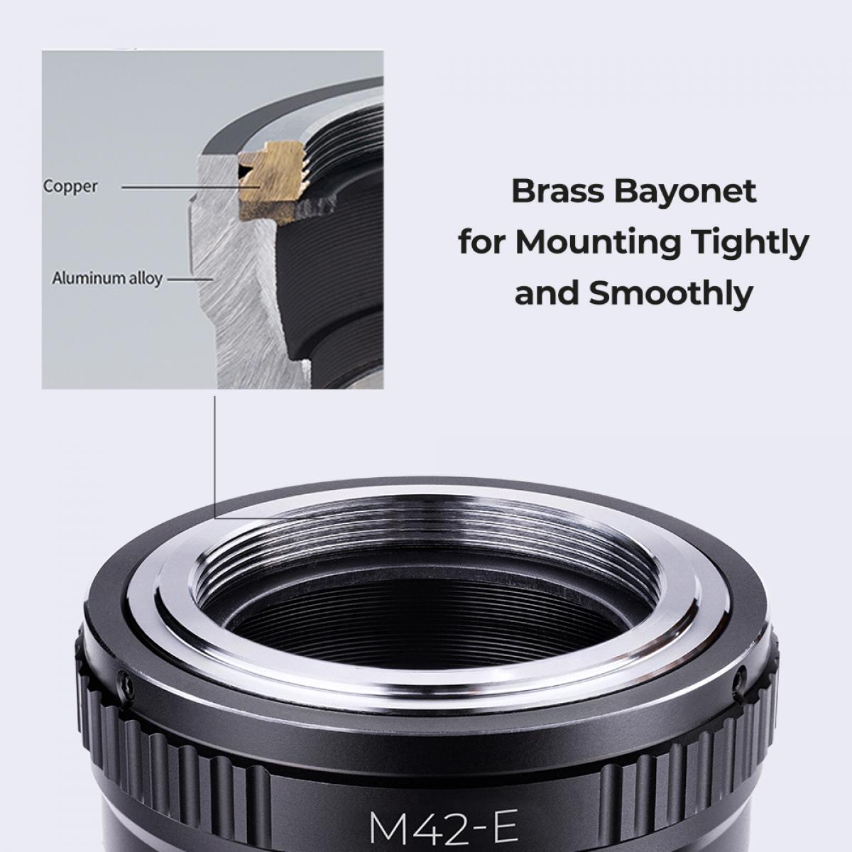 M42-NEX 1 Lens Adapter Handmatige Focus Compatibele M42 Lenzen voor Sony E Camera Lichaam