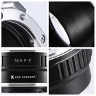 Nikon F -objektiivit Sony E -objektiivikiinnityssovittimeen K&F Concept M11101 -objektiivisovitin