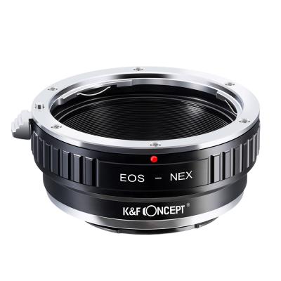Adattatore K&F Concept per obiettivo Canon EOS EF su fotocamera con sistema Sony Alpha E-Mount (nessuna connessione elettronica)