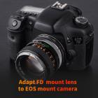Canon FD Objektiv på Canon EOS Kamera Adapter med optisk glas