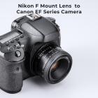 Nikon F/AF AI AI-S-objektiv til Canon EOS EF EF-S-monteringskameraer K&F Concept-adapter til objektivmontering