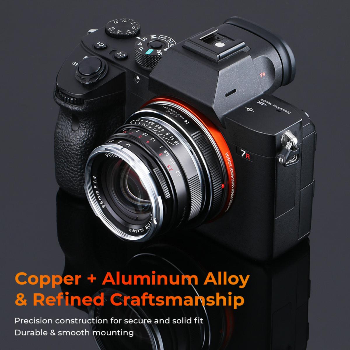 Leica M to NEX Lens Mount Adapter, Compatible with Leica M LM Mount Lens and Compatible with Sony E-Mount Cameras