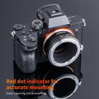 Nikon F -objektiivit Sony E -kiinnityskameran kuparisovittimeen