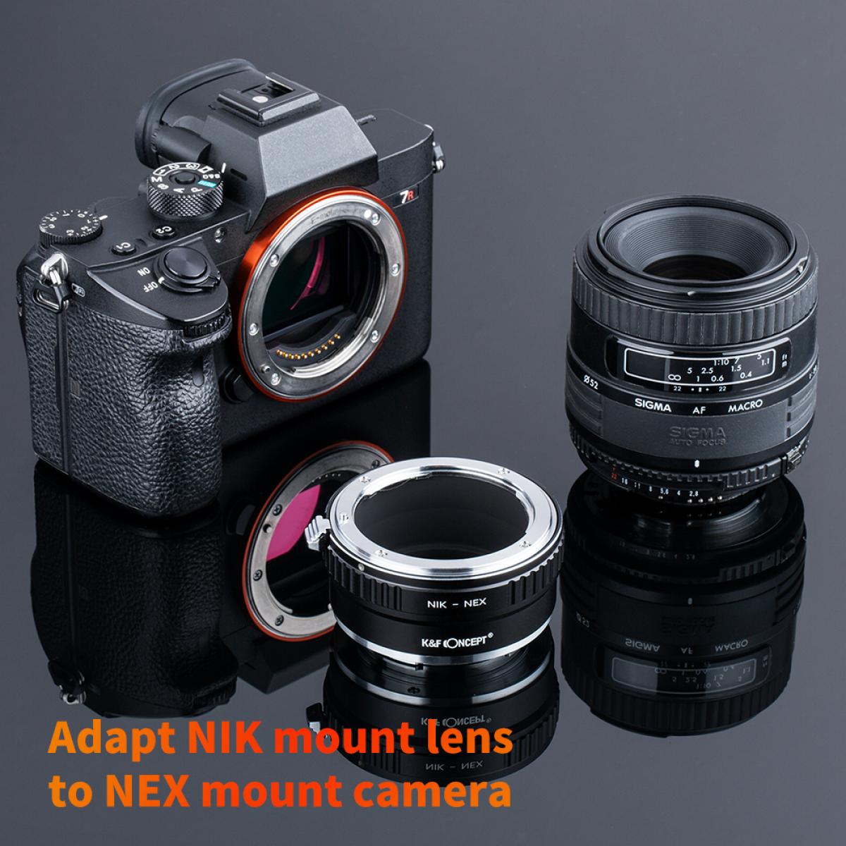 AI-NEX Lens Adapter Handmatige Focus Compatibele Nikon F Lenzen voor Sony E Camera Lichaam