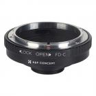 Canon FD -objektiivit - C-objektiivikiinnityssovitin K&F Concept M13231 -objektiivisovitin