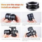 Nikon F -objektiivit Canon EOS R -objektiivikiinnityssovittimeen K&F Concept M11194 -objektiivisovitin